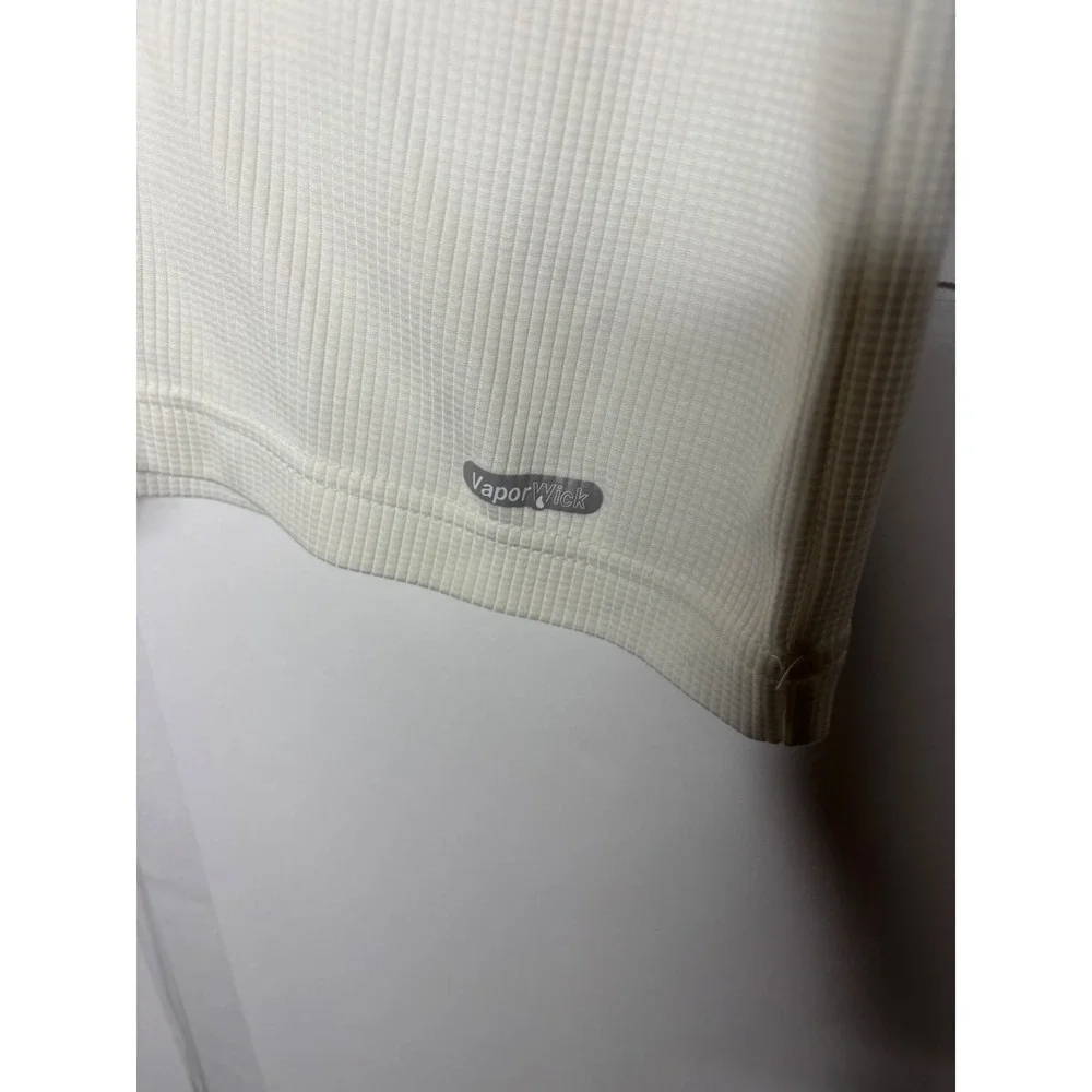 The North Face VaporWick Mens White Quarter‎ Zip Polo Shirt Textured L AT8U